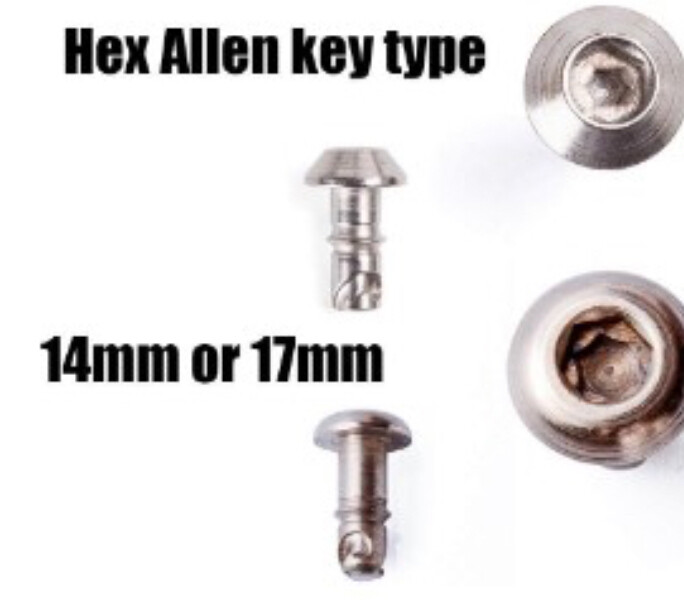 DZUS TYPE FAIRING FASTENERS HEX ALLEN KEY TYPE RIVET SILVER 17mm 10 pack UK