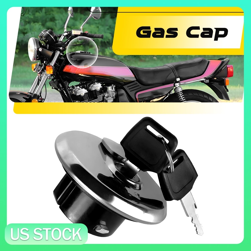 Universal Silver Motorcycle Fuel Gas Tank Cap Lock Cover Aluminum with 2 Keys