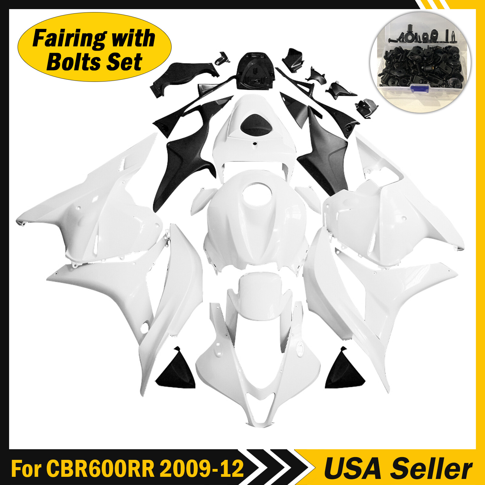 Unpainted Fairing Kit +Bolt Set For Honda CBR600RR 2009-2012 ABS Injection Body