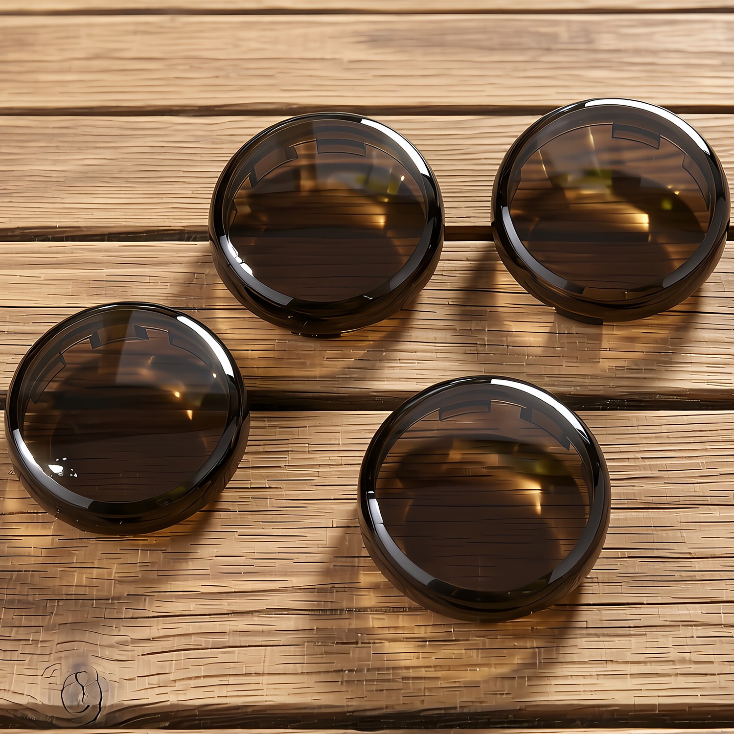 4X Smoked Turn Signal Light Lens Covers For Harley Touring Electra Road Glide