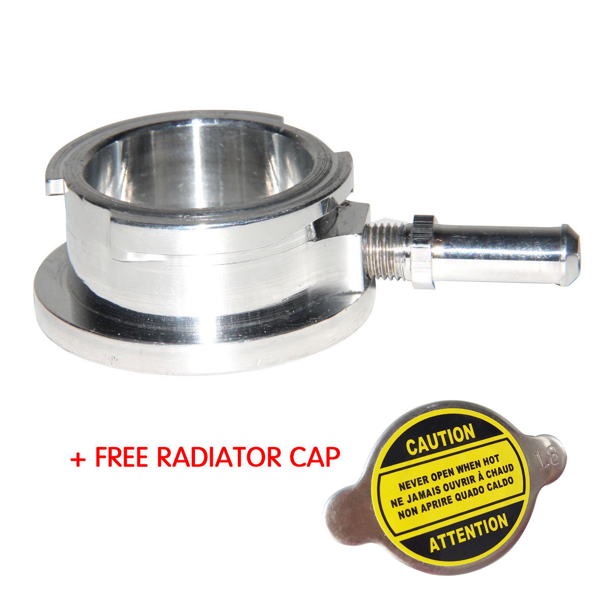 Universal Weld On Radiator Filler Neck Billet Aluminum With 1.8 Bar Radiator Cap