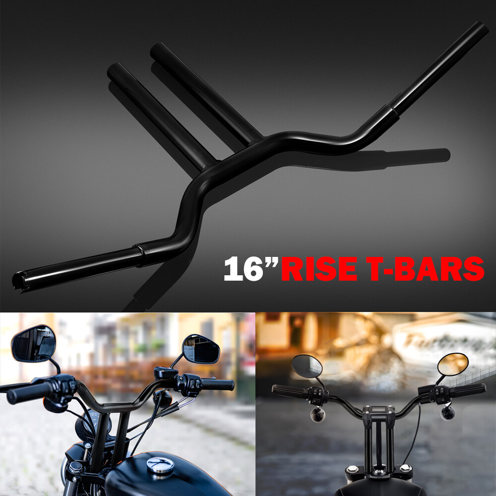 16″ in Black Handlebar MX-T-Bars For Harley Road King Softail Dyna Sportster XL