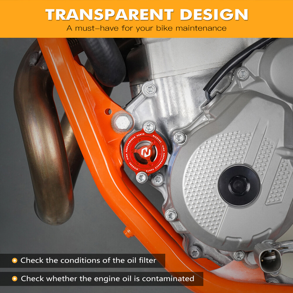 Clear Oil Filter Cover For GAS GAS MC250F MC350F MC450F EX250F EX350F 2021-2025