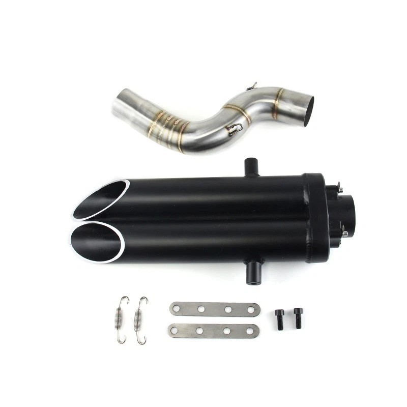 For Kawasaki Ninja ZX6R ZX636 2003-2008 Black Muffler Exhaust Link Pipe Slip on