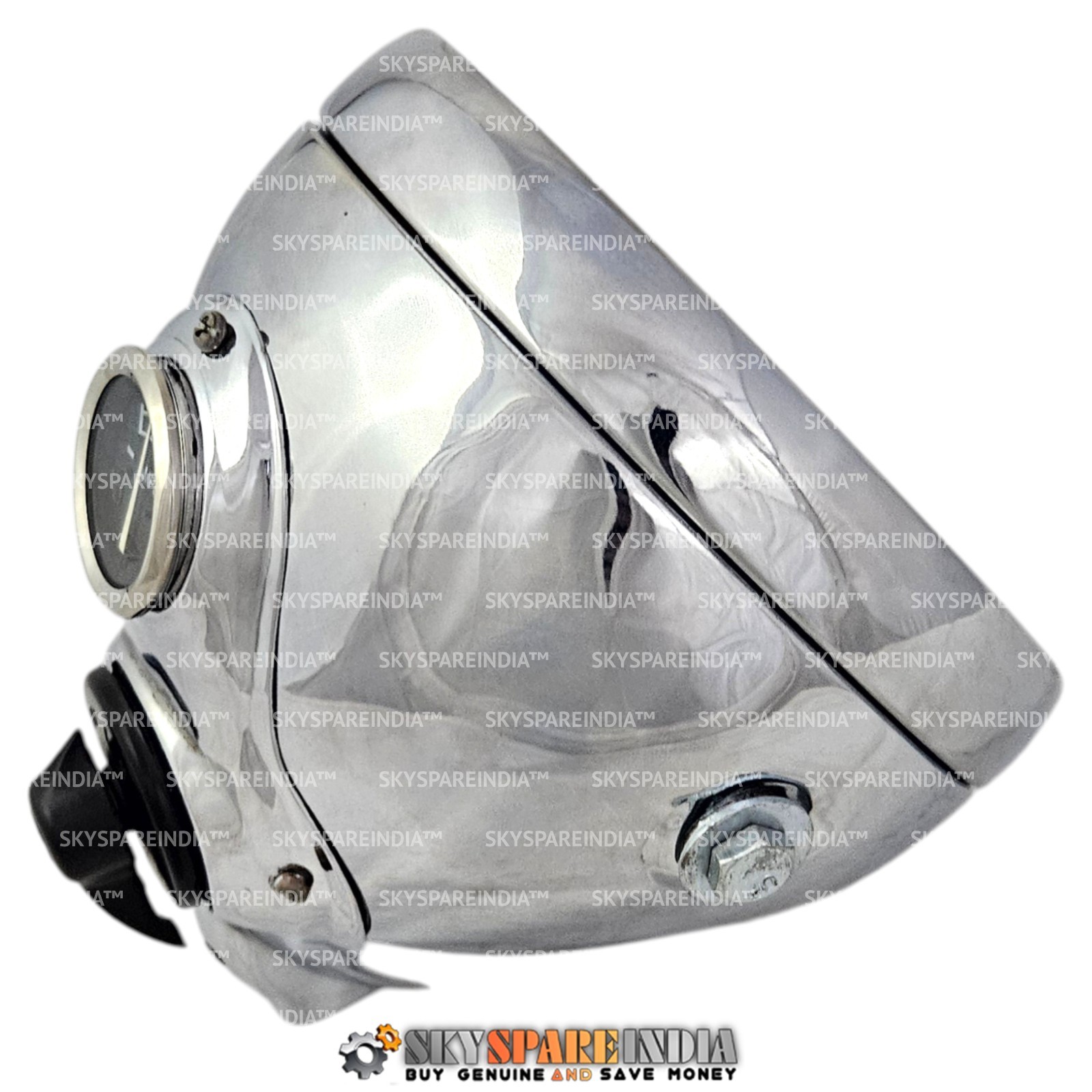 6″ Lucas Flat Frost Glass Headlight Chrome Compatible With Panther Triumph Ariel