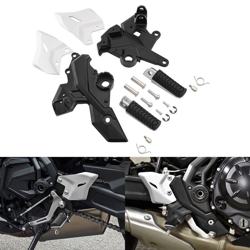 Driver Footrests Footpegs Brackets For Kawasaki Ninja650 Z650 17-23 Z650RS 22-23