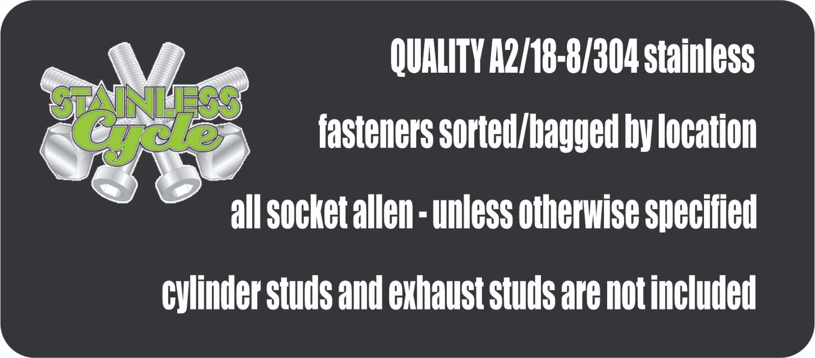 AERMACCHI HARLEY-DAVIDSON RAPIDO TX-125 POLISHED STAINLESS ENGINE BOLT KIT
