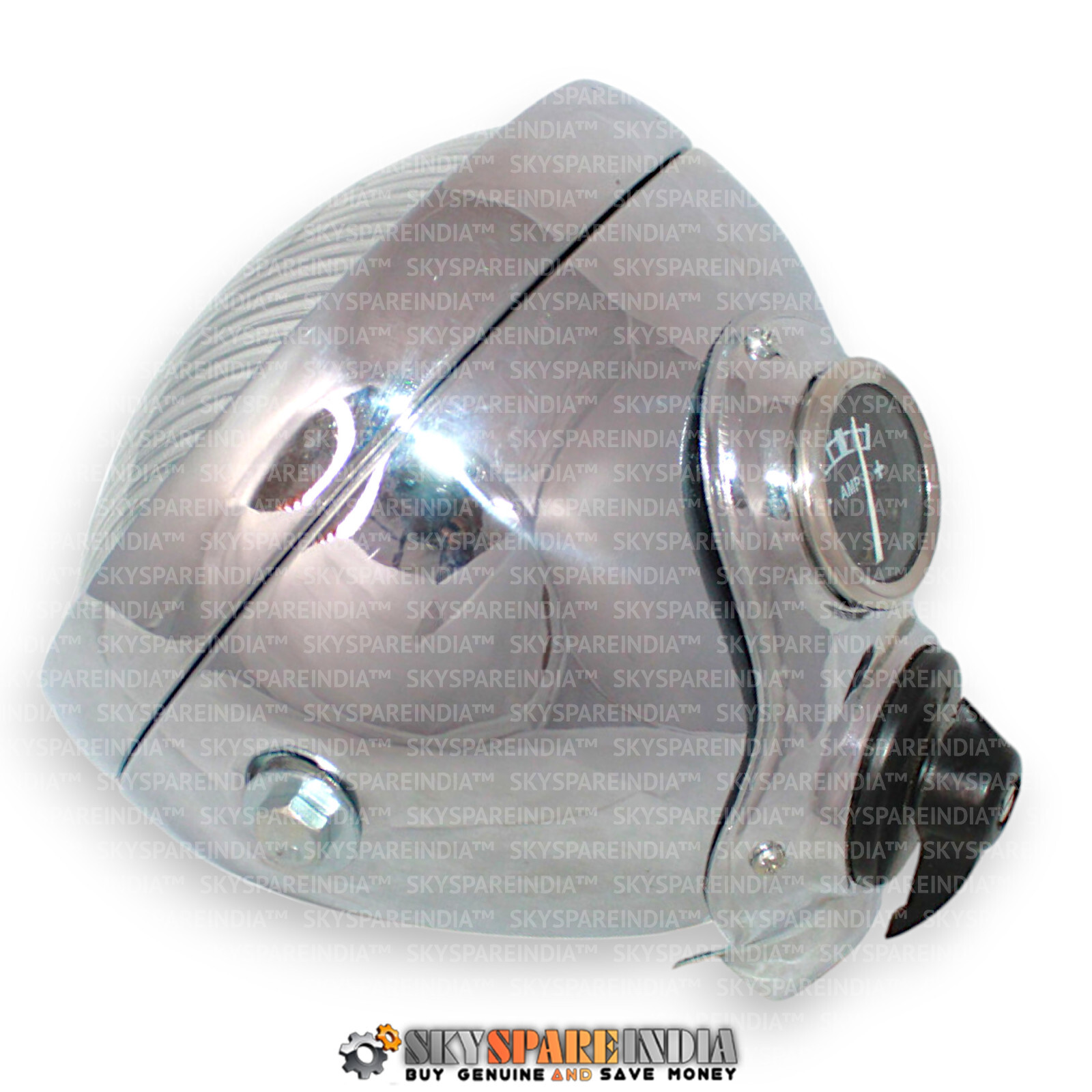 Lucas Type 6.5″ Chrome Headlight Headlamp Compatible With Norton BSA AJS Triumph
