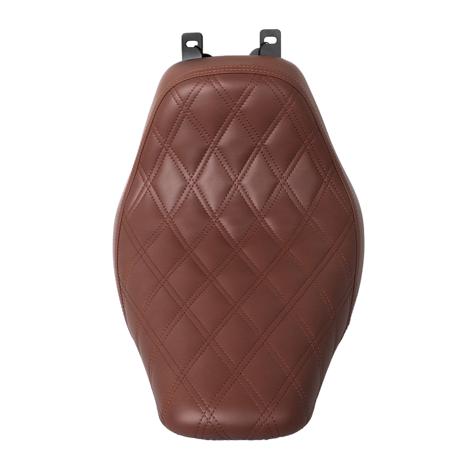 Diamond Brown Synthetic Leather + Ultra-Foam Solo Driver Seat For Harley Softail