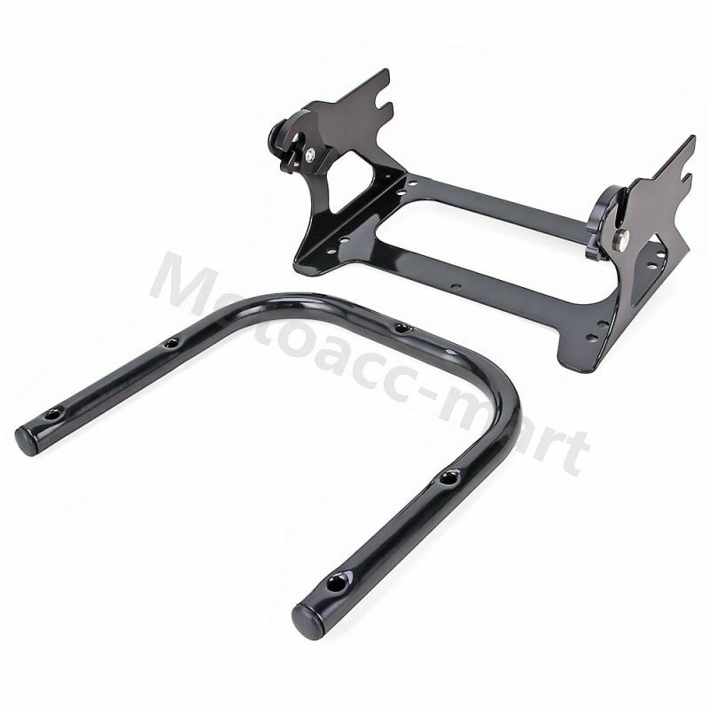 Detachable 2-up Tour Pack Pak Mount Rack + Docking Hardware Kit For Harley Glide
