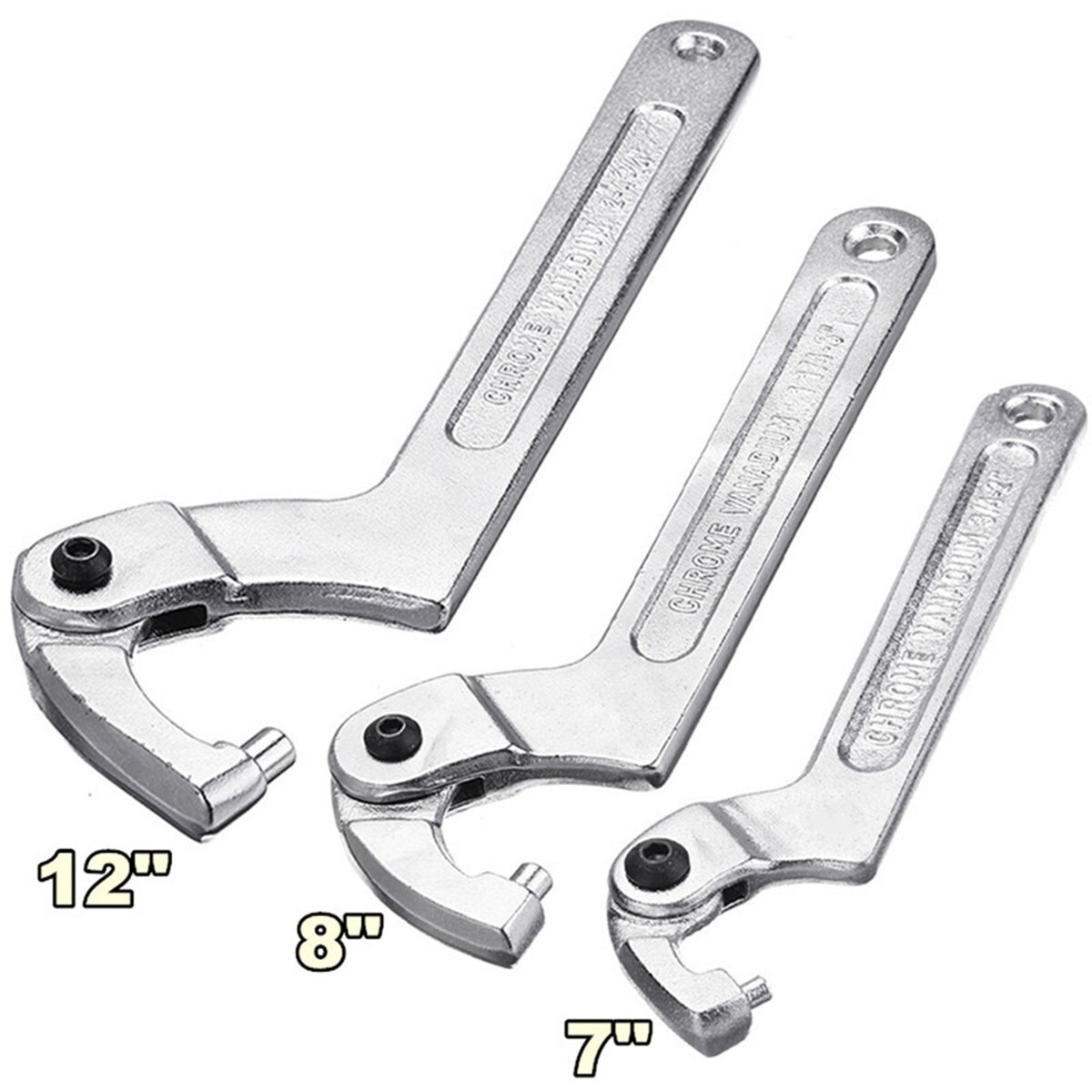 Hook Wrench C Clamp Spanner Tool Adjustable 19-51mm For ATV Motorcycle Spring