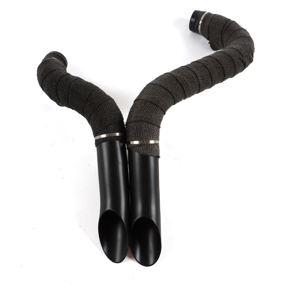 2″ Black LAF Drag Pipes Exhaust For Harley Softail Wrapped 1984-2023 USA STOCK