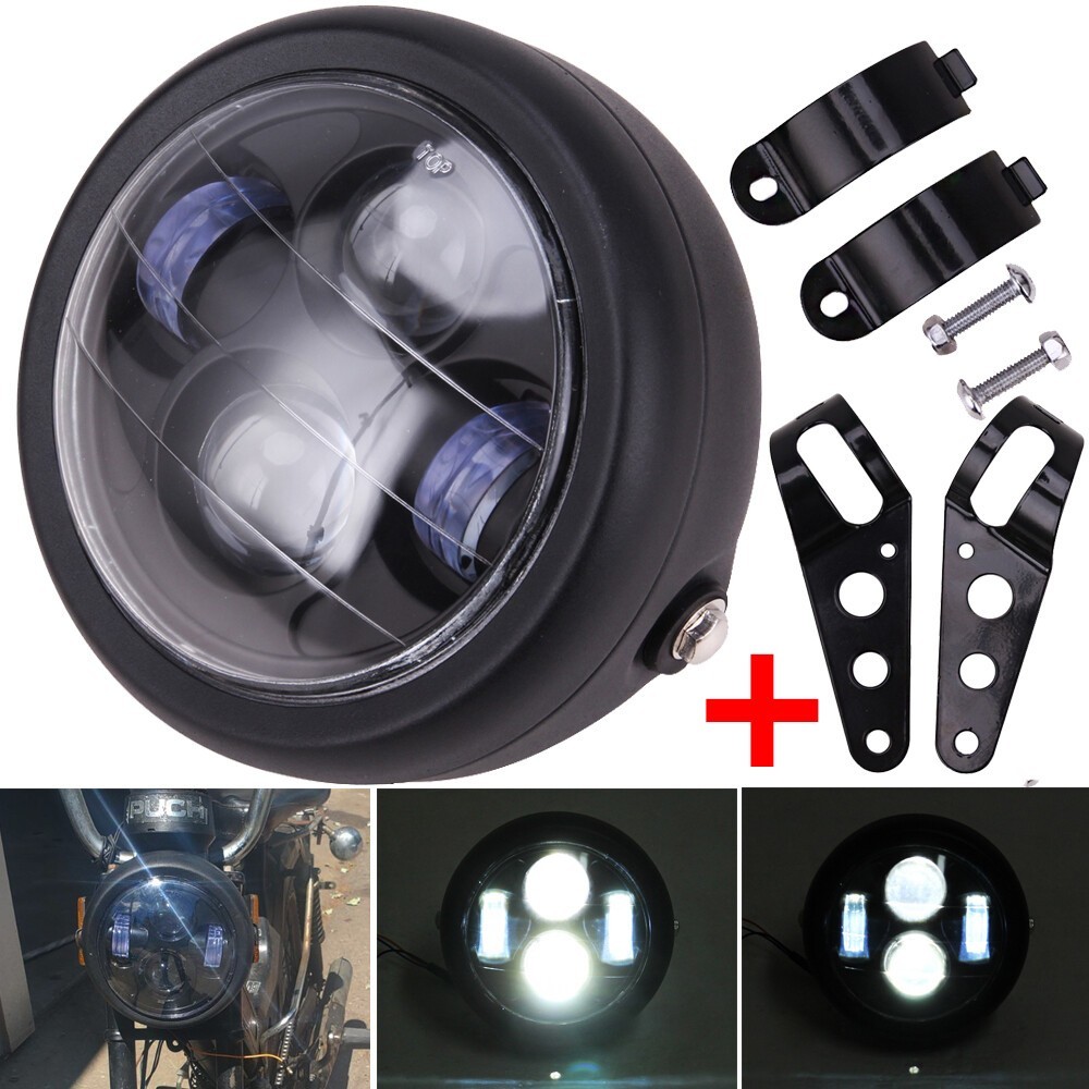 Universal Motorcycle 6.5″LED Headlight Headlamp Hi/Lo for Harley Bobber Chopper