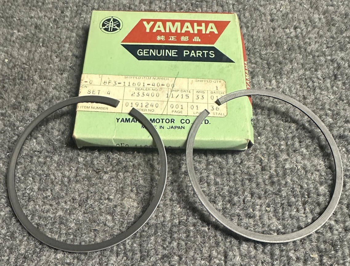 NOS Yamaha ET340 Piston Ring Set 8F3-11601-40 1.00 O/S 4TH Over