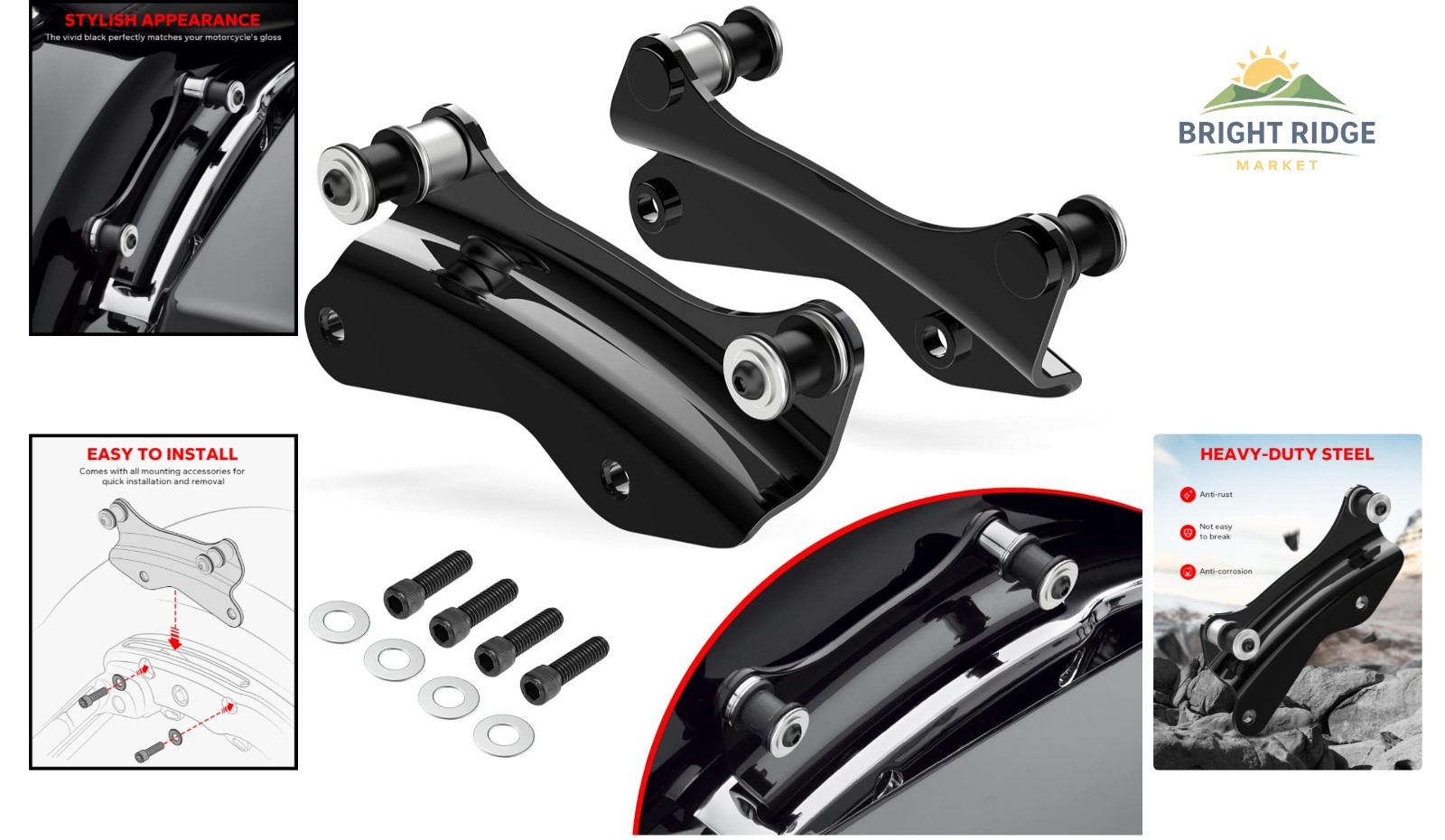 Versatile Docking Hardware for Harley Davidson Touring Motorcycles 2014-2024