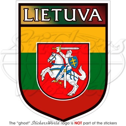 LITHUANIA Lithuanian Shield LIETUVA 100mm (4″) Vinyl Bumper Sticker-Decal x1
