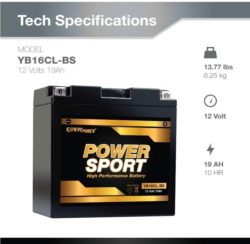 ExpertPower YB16CL-B GEL 12V 19AH Battery for 1996 Sea Doo GTX 5640
