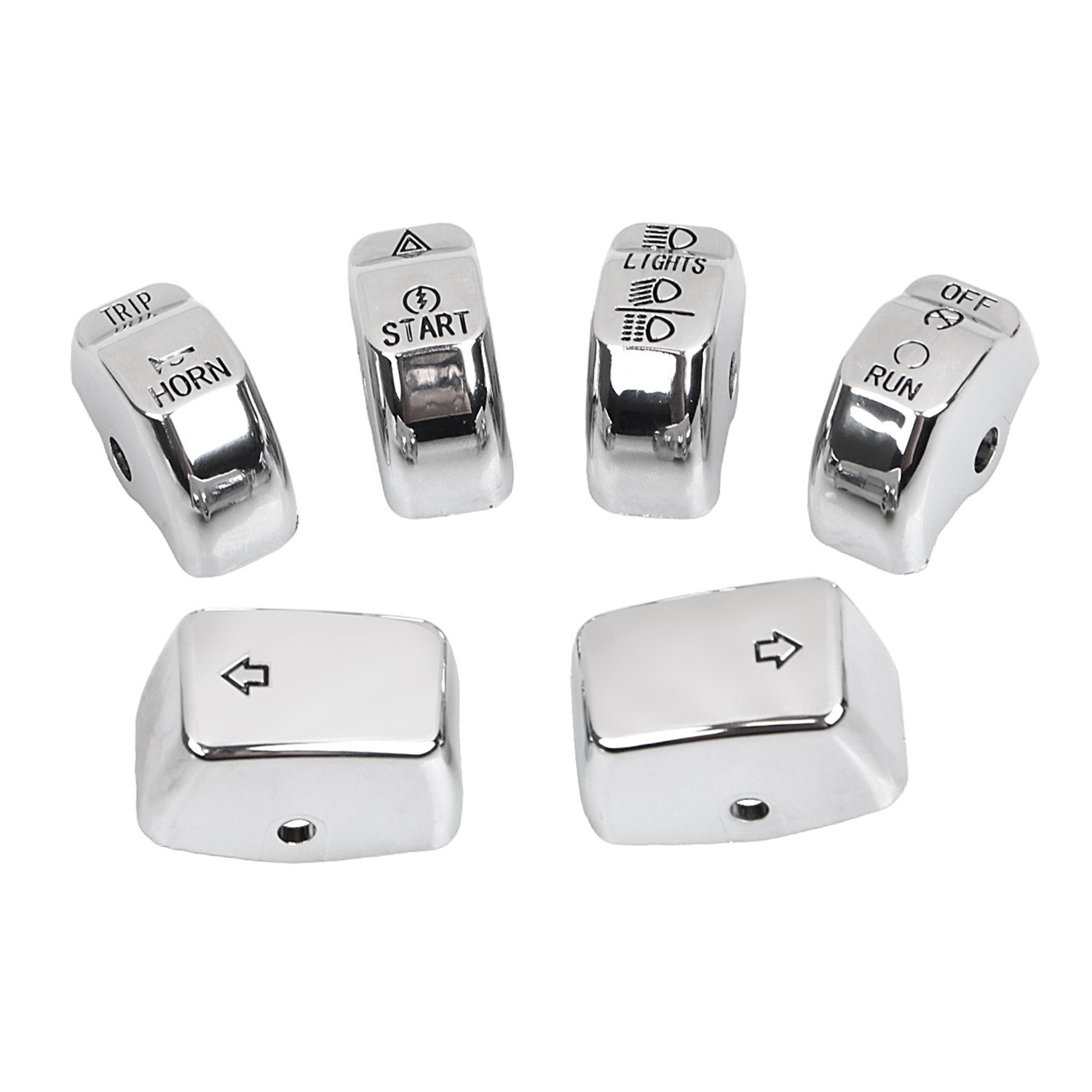 Chrome ABS Switch Housing Button Cap For Harley Softail Dyna Fat Bob Low Rider