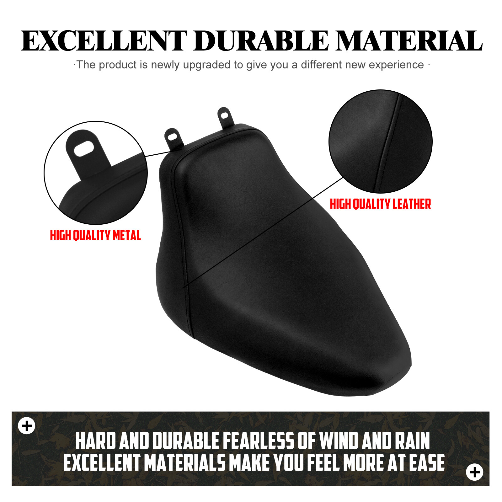Black Driver Solo Seat For Harley Heritage Softail FLSTC Deluxe FLSTN 2006-2017