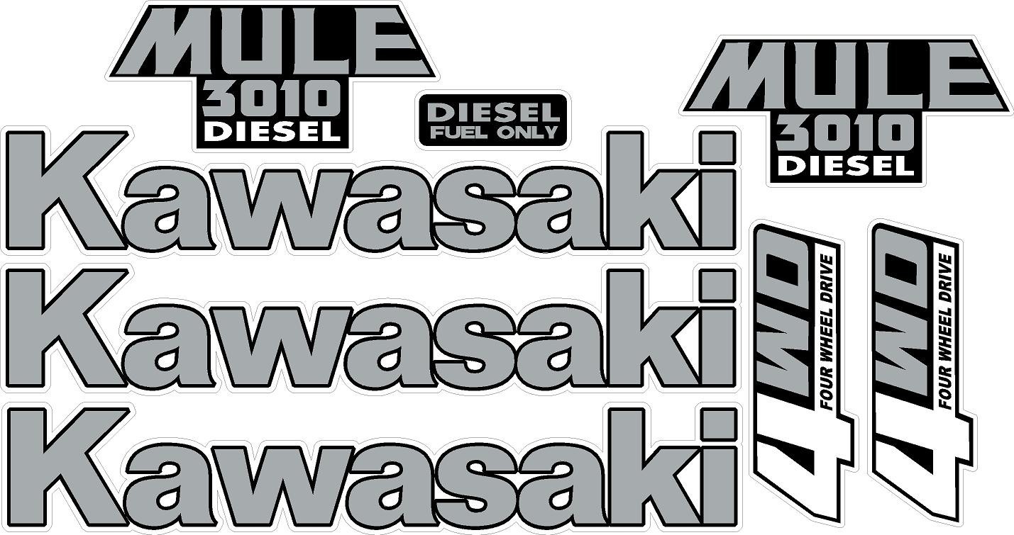 #B5722 Kawasaki Mule 3000 diesel Decal Sticker Kit Kit LAMINATED