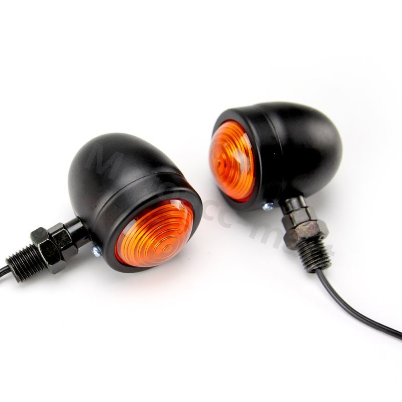 Motorcycle Amber Round Turn Signal Blinker Light Cafe Racer Custom Chopper NEW