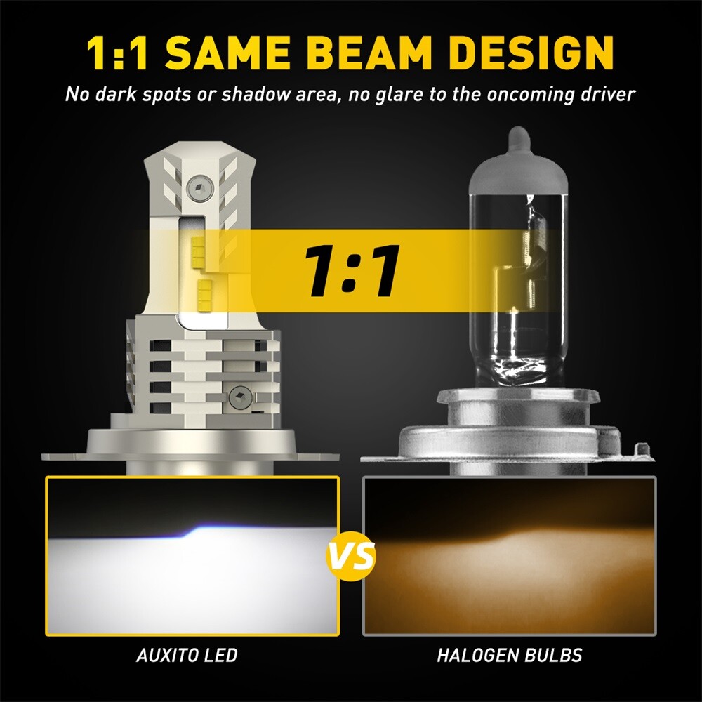 AUXITO H4 9003 HB2 LED Bulb Hi/Lo Beam White LED Motorcycle Headlight 10SF EOA