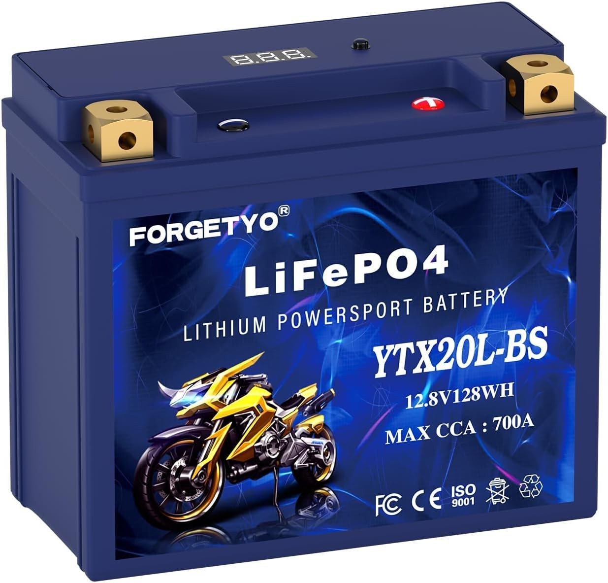Lithium Motorcycle Battery YTX20L BS 12V 10AH UTV ATV Snowmobile Jet Ski Green