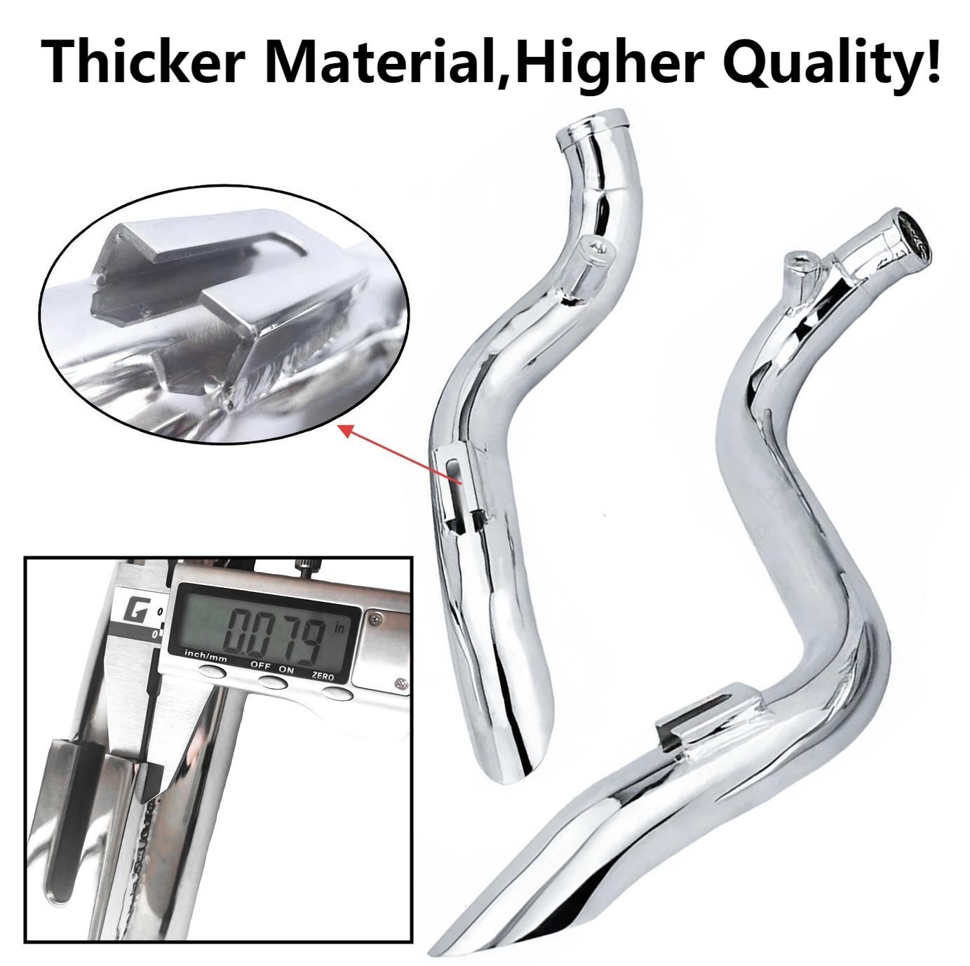 2″ LAF Chrome plating Exhaust Pipes w/ Flange Kits for Harley Sportster Softail.