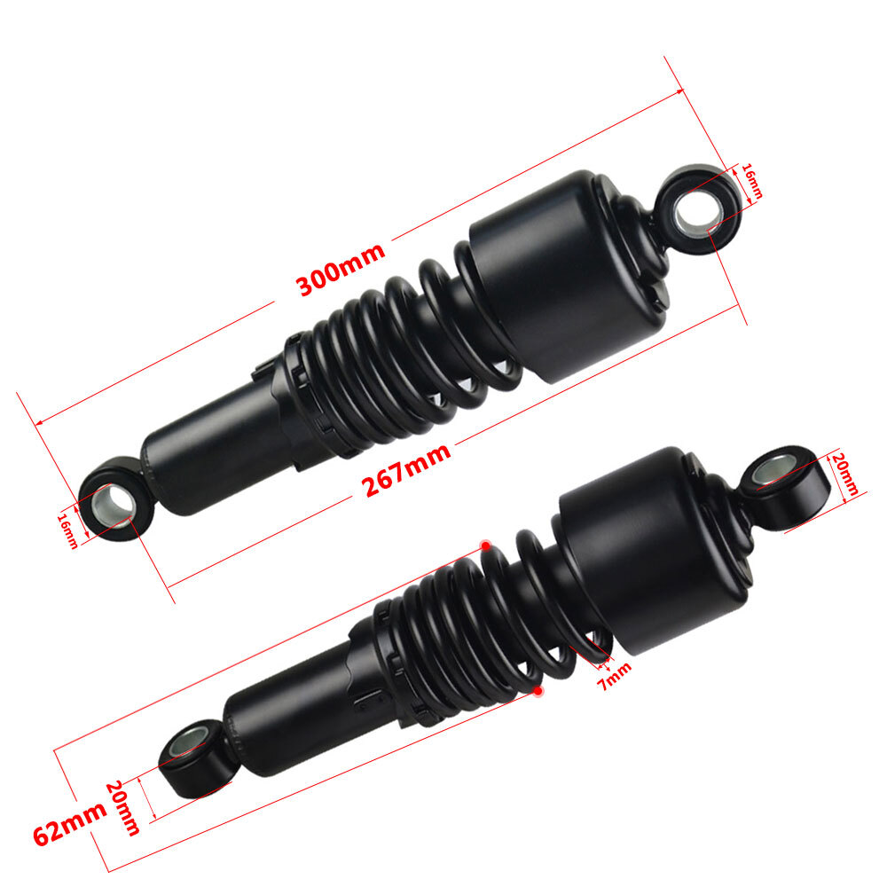 10.5″ Rear Absorber Shocks For Harley Dyna Fat Bob Low Rider Wide Glide Lowering