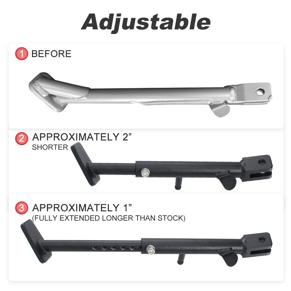 Fit For Suzuki DR650 1996-2023 Adjustable Kickstand Side Stand Support Foot Leg