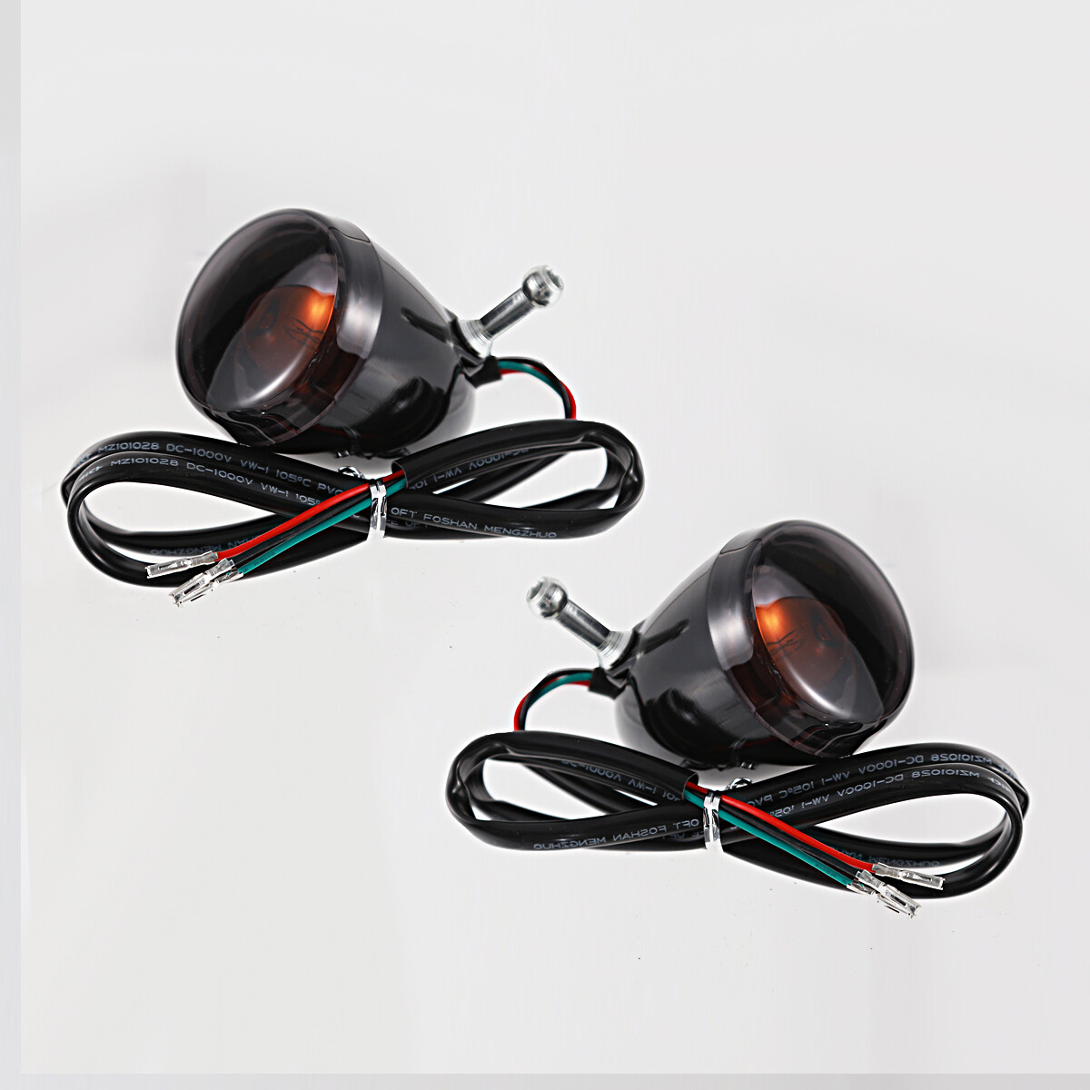 Front Gloss Black Bullet Smoked Turn Signals For Harley 2004-2013 Sportster XL