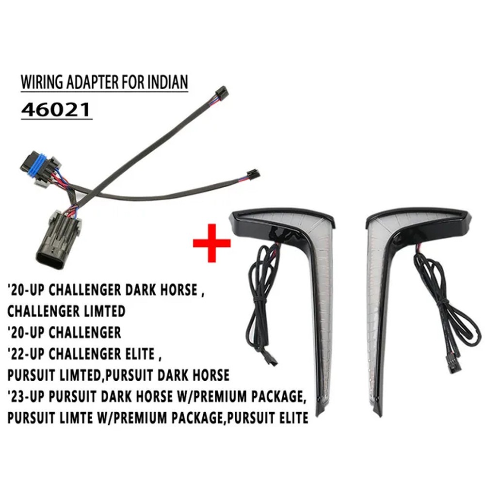 Lower Vented Fairing Spoilers W/LED Lights For Indian Pursuit Dark Horse 2022+