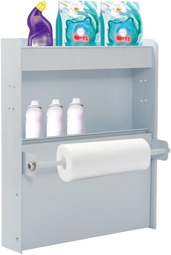Trailer Door Cabinet Organizer Work Station Storage with Tray & Paper Towel Rack