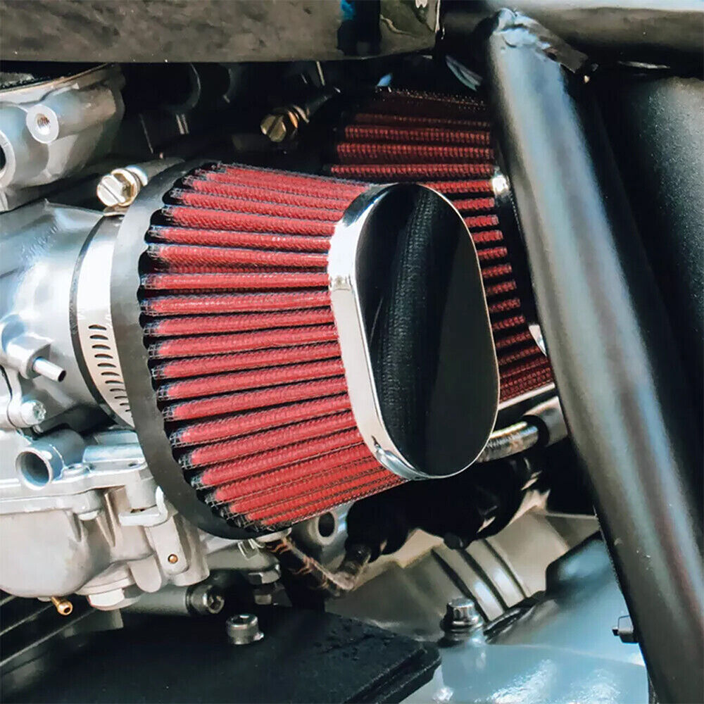 60mm/2.36in Red Air Filter Pod Cleaner Fit For Bike Dirt ATV Quad Pit Motorcycle