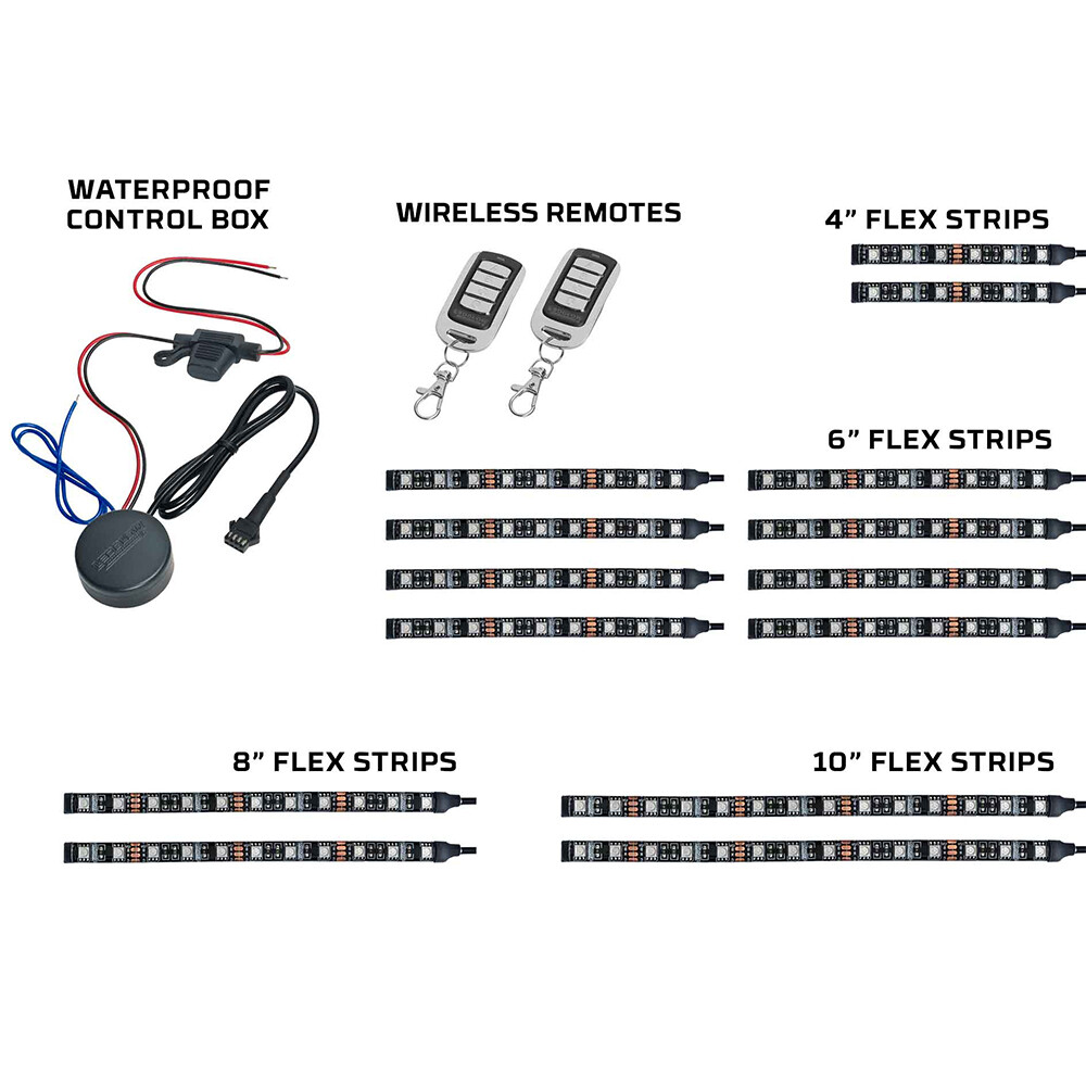 LEDGlow 14pc Advanced Million Color LED Motorcycle Accent Neon Lighting Kit
