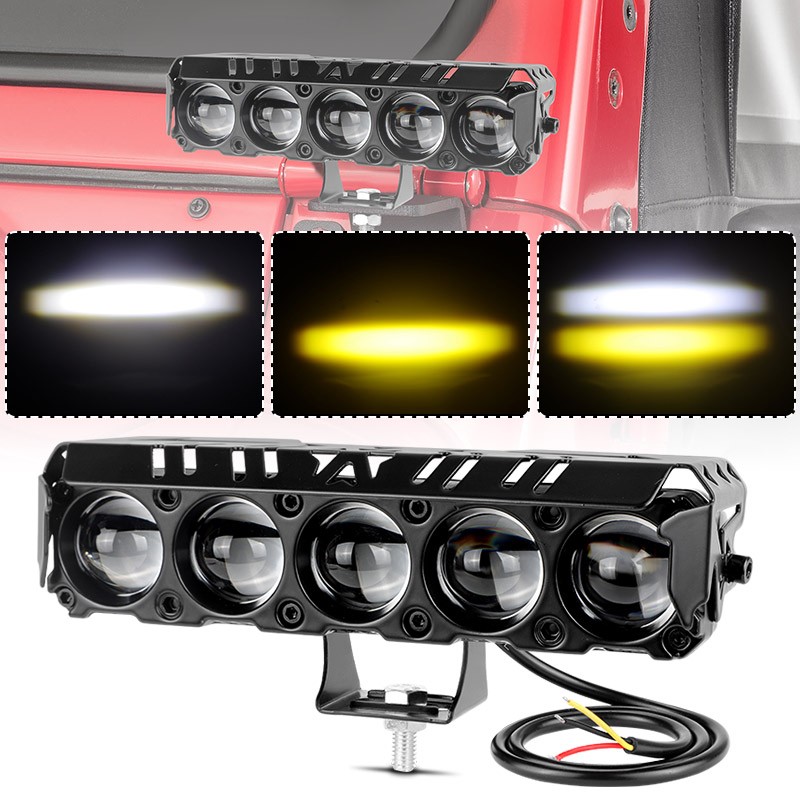 6″inch LED Work Light Bar Driving Fog Lamp Spot DRL Car Offroad SUV Yellow+White