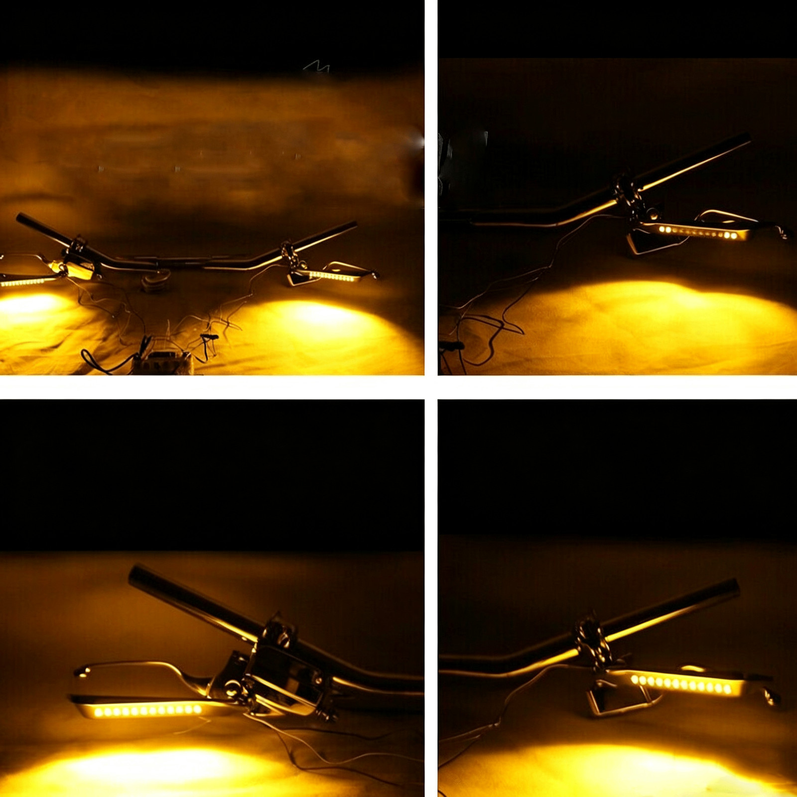 Left & Right Motorcycle Rearview Mirrors w/ LED Turn Signal for Harley Davidson