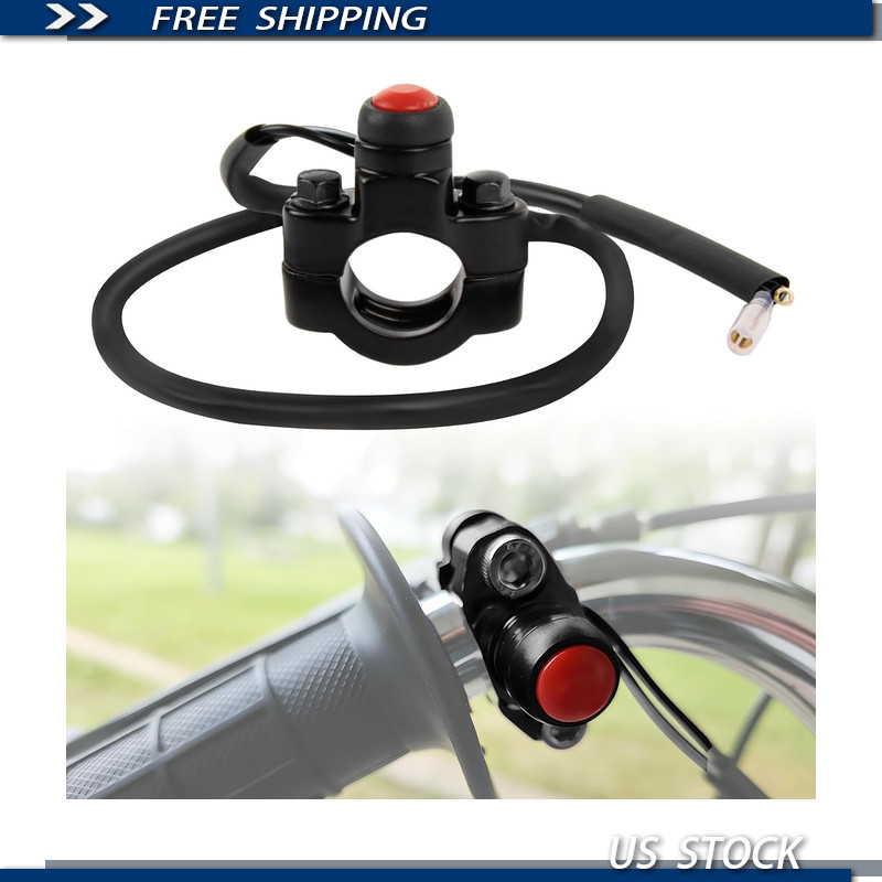 Handlebar Start On Off Switch Button, Universal Motorcycle Engine Kill
