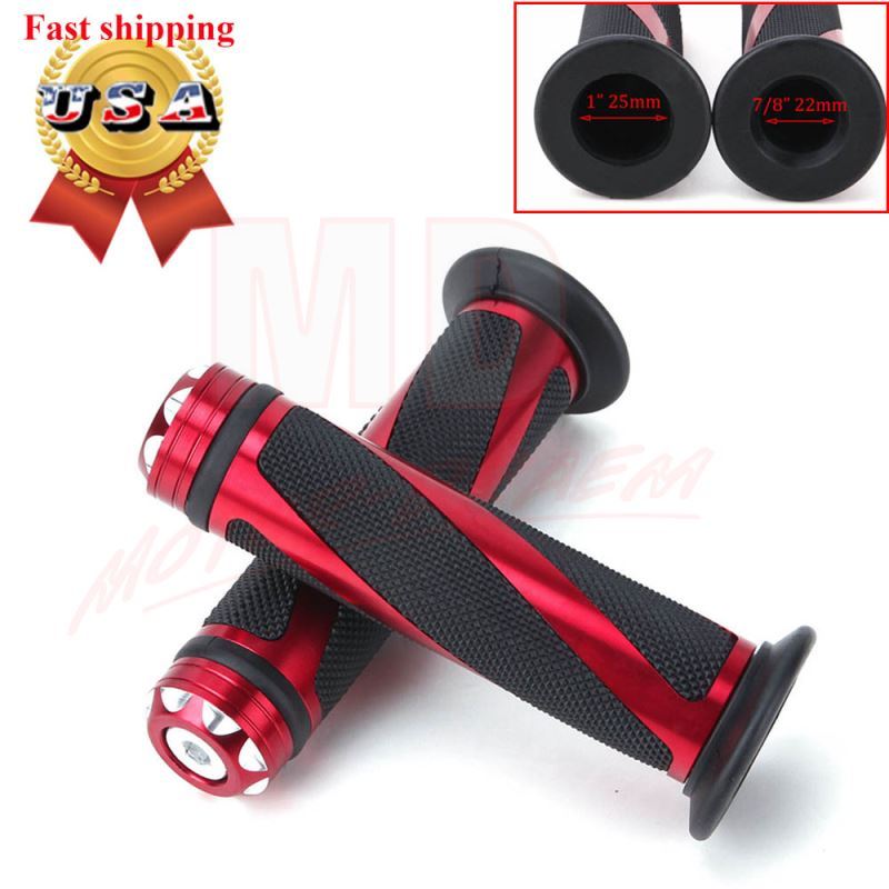 Motorcycle 7/8″ Hand Grips Handle Bar Gel For Honda Suzuki Yamaha Kawasaki Honda