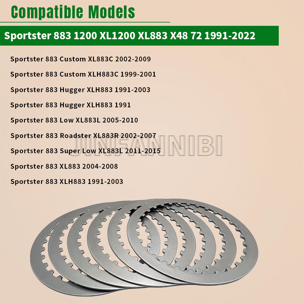 Clutch Friction Steel Plates Kit for Harley-Davidson Sportster 883 1200 1991-22