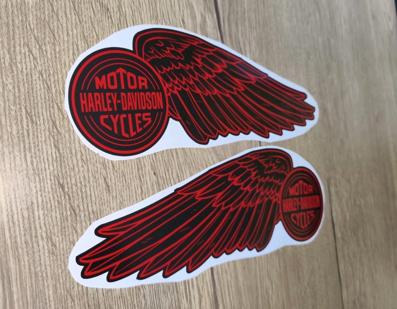 Harley Davidson black red wings set of 2 tank decal stickers 9.85×3,55″25x9cm
