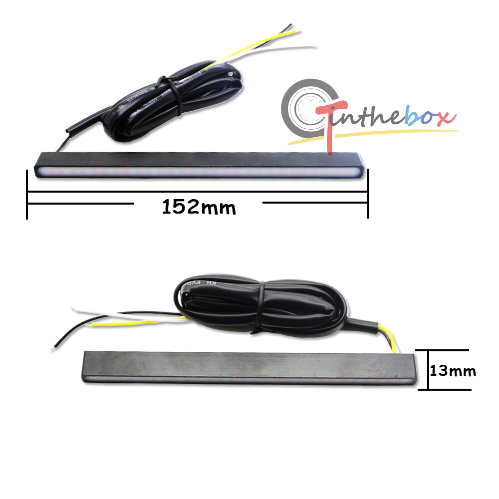 Ultra Slim Switchback White/Amber LED Bar Signal DRL Lamps For Heavy Duty Bumper