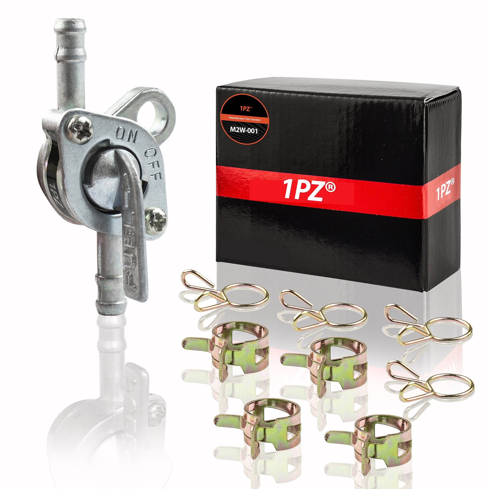 1PZ In-Line Gas Fuel Shut Off Petcock fits 6mm For Pressure Washer, Black