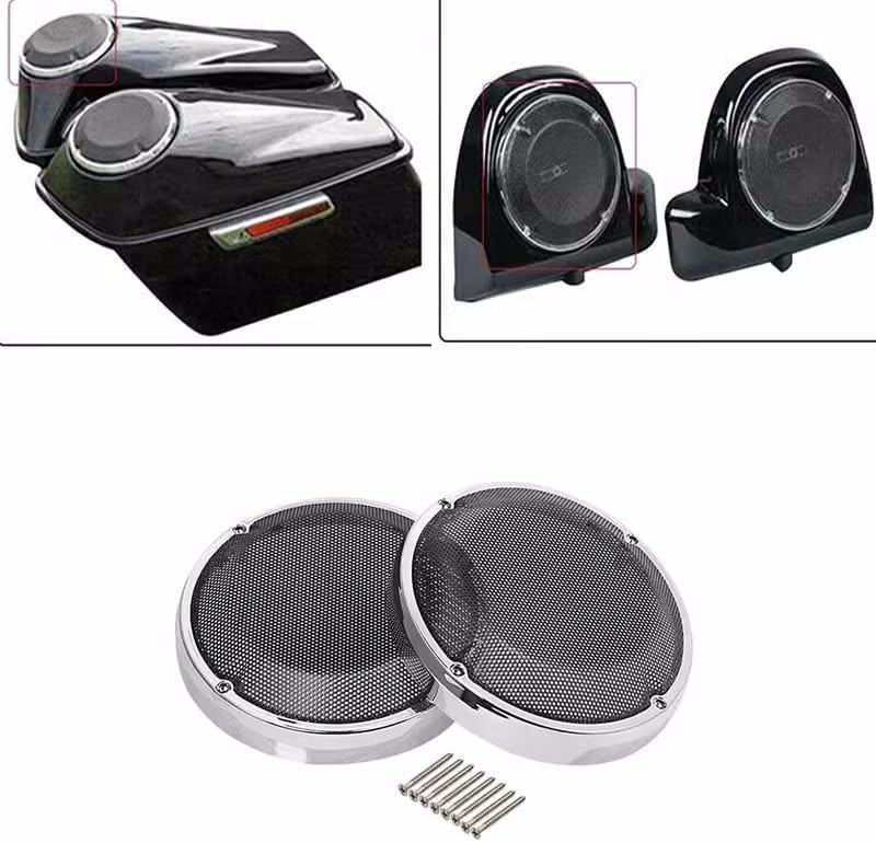 6.5″ Speaker Grill Cover For Harley Touring Lids LowerLeg Vented Fairing 1983-23