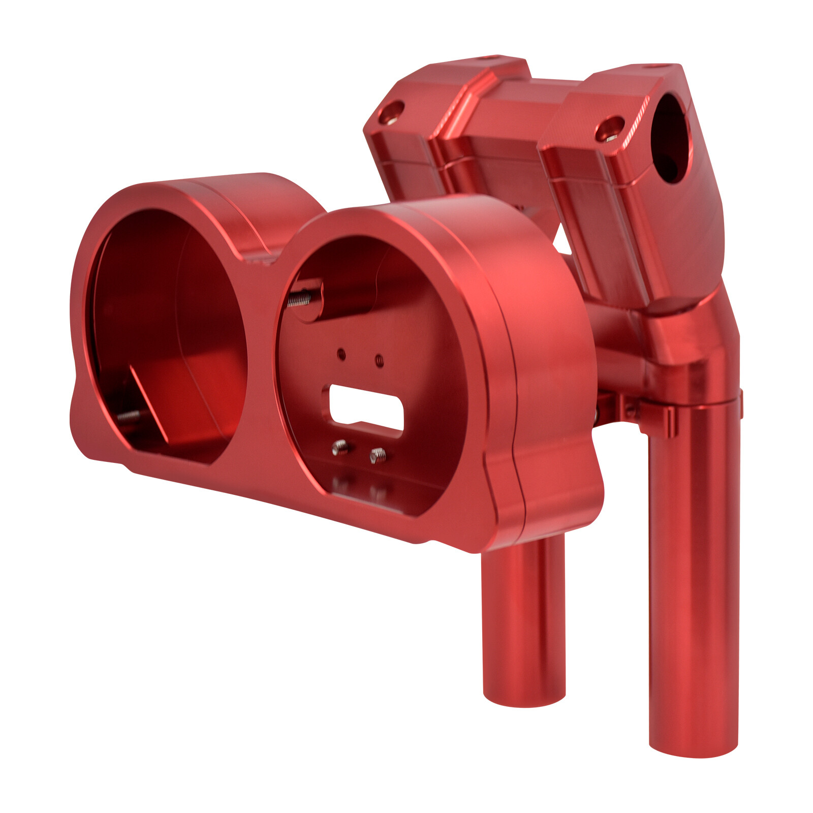 1.25″ Red Handlebar Riser 10″ Rise Gauge Relocation Fit Harley 15+ Road Glide