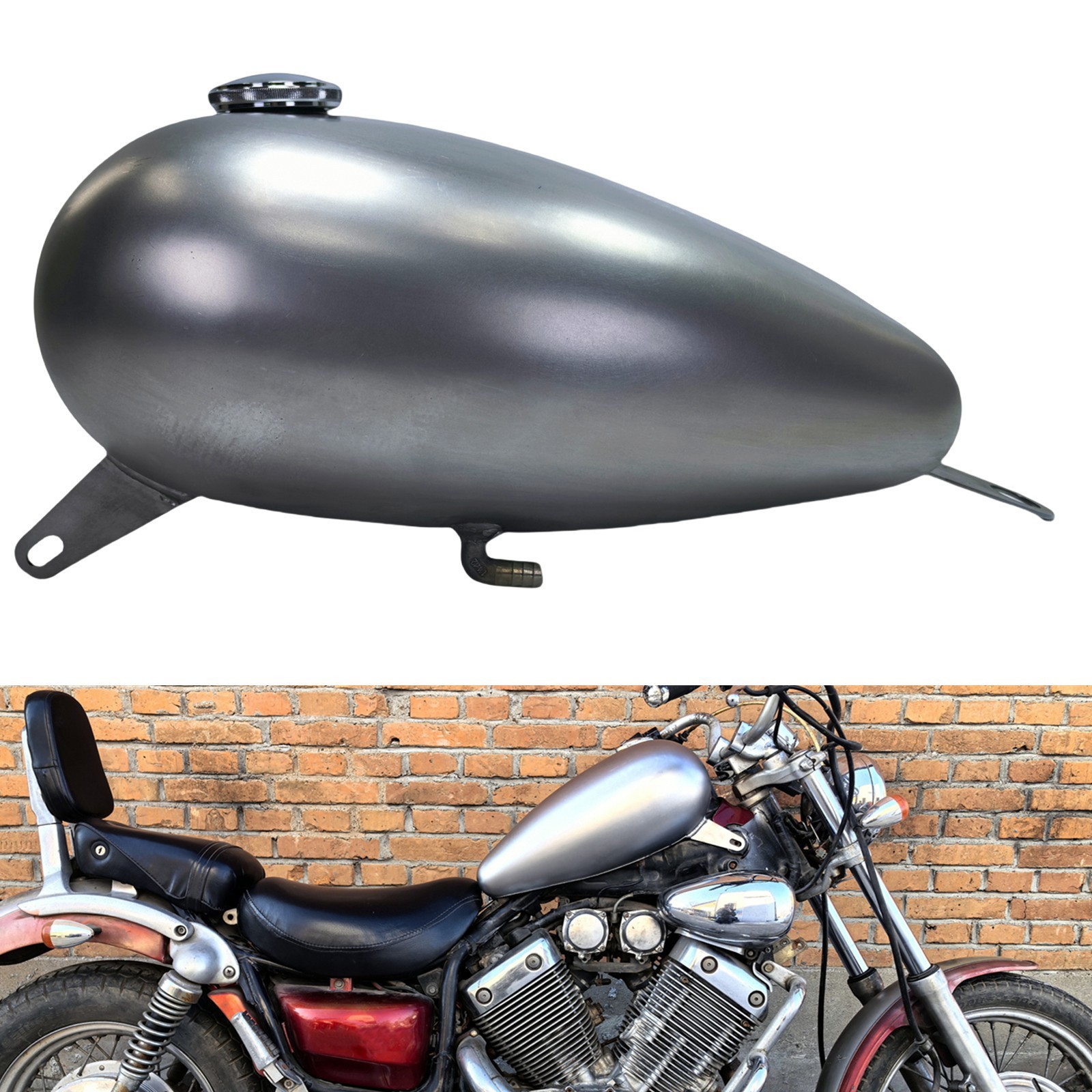 12l Unpainted Silver Fuel Tank Oil Tank For Yamaha Xv400 Xv535 Virago 400 87-95