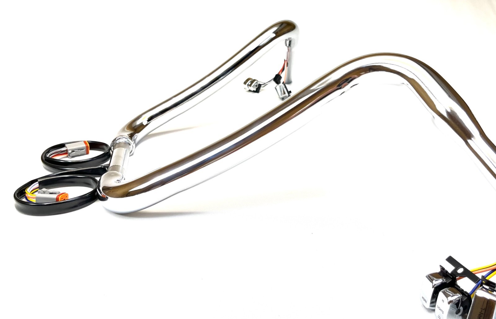 14 X 1.5 Pre Wired Curved Ape Hanger Handlebar Kit 96 – 06 Harley FX Softail