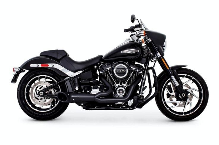 Freedom Performance Black Turnout 2-into-1 96-2017 SOFTAIL Exhaust w/Black Tip