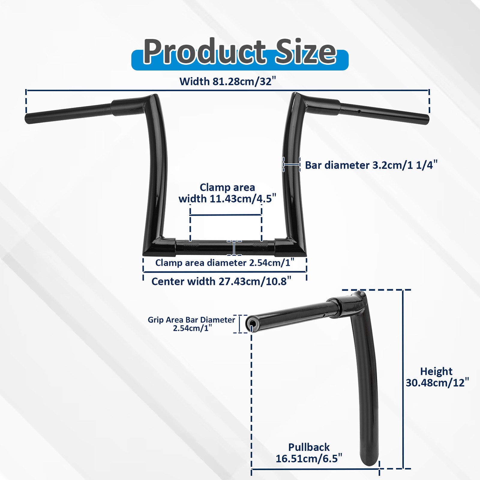 12″ Rise Pre-Drilled Ape Hanger Handlebar For Indian Scout Bobber Sixty Twenty