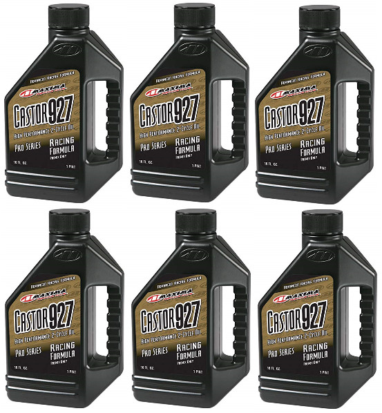 6 Bottles of Maxima 23964 Castor 927 2-Stroke Racing Premix Oil – 64 oz. Bottle